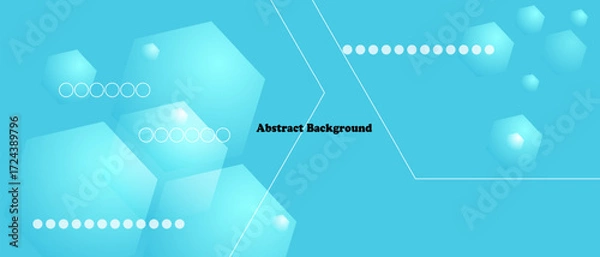 Obraz Cyan Hexagon Tech Interface Abstract Background eps10