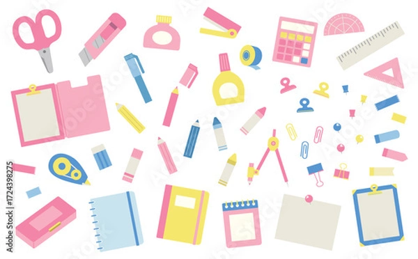 Fototapeta いろんな文房具セット
