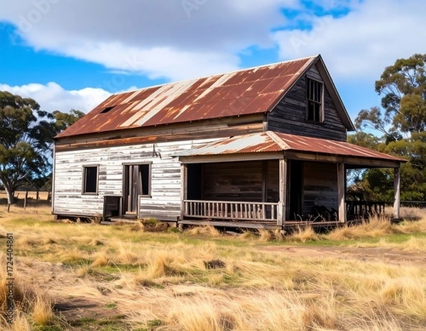 Obraz Rustic weathered farmhouse on a sunny day