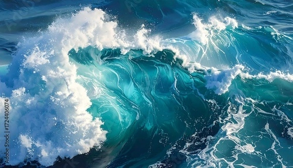 Fototapeta Powerful ocean waves