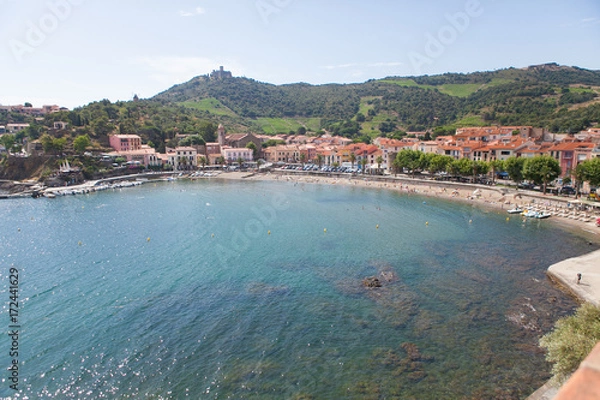 Fototapeta Small Mediterranean Beach Town with Clear Water