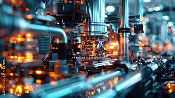 Obraz Complex industrial machinery components