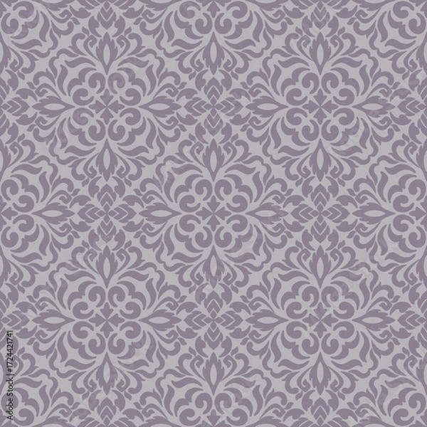 Fototapeta Vector damask seamless pattern with Ornamental Motifs. Vector design for Wallpaper, Fabric, Branding, Packaging, Invitations, Wedding, Home Decor Design