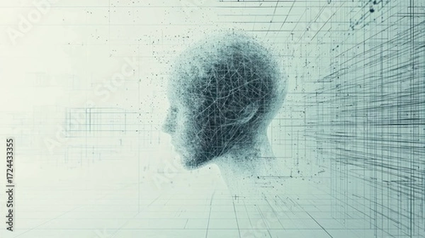 Obraz Abstract head network illustration