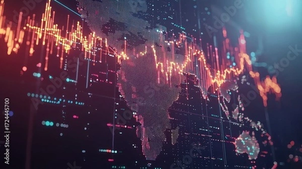 Obraz Global data visualization
