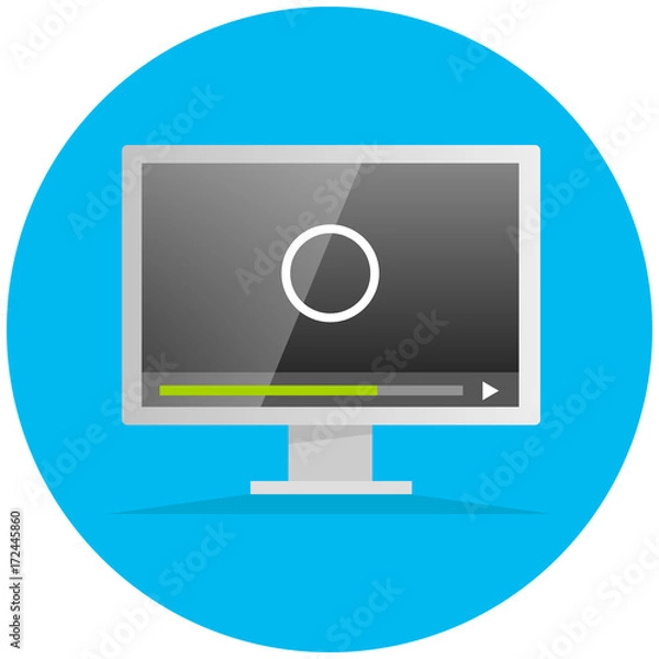 Obraz Computer display with video player
