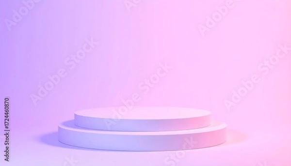 Obraz Pastel-toned, empty, two-tiered podium