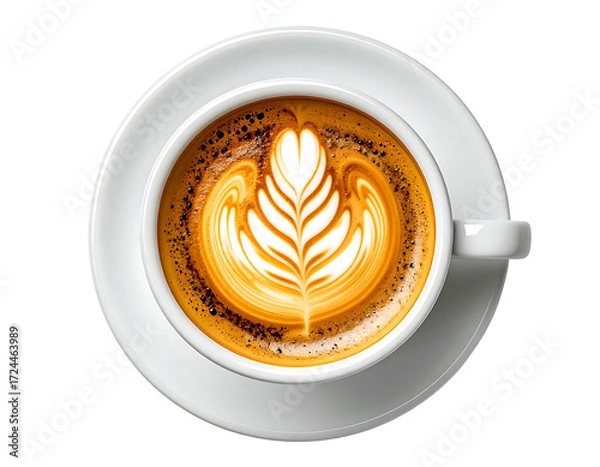 Obraz Latte art in a white cup