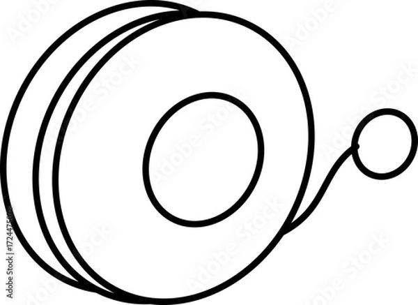 Fototapeta Vector Illustration of Yo-yo. Simple Outline Yo-yo Coloring Page