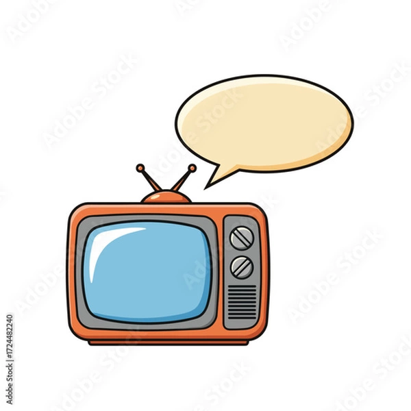 Fototapeta This old school television set is broadcasting a message to the viewer.