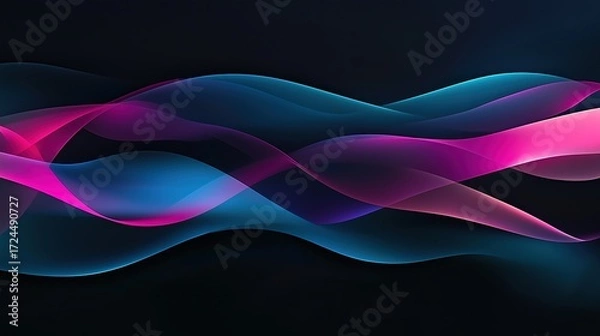 Fototapeta streak. Abstract motion blur with vibrant color streaks, conveying dynamic energy against a dark, softly glowing background. public awareness campaigns.