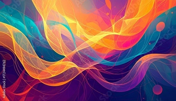 Fototapeta Luminous Currents of Veined Energy in a Vibrant Abstract Flow