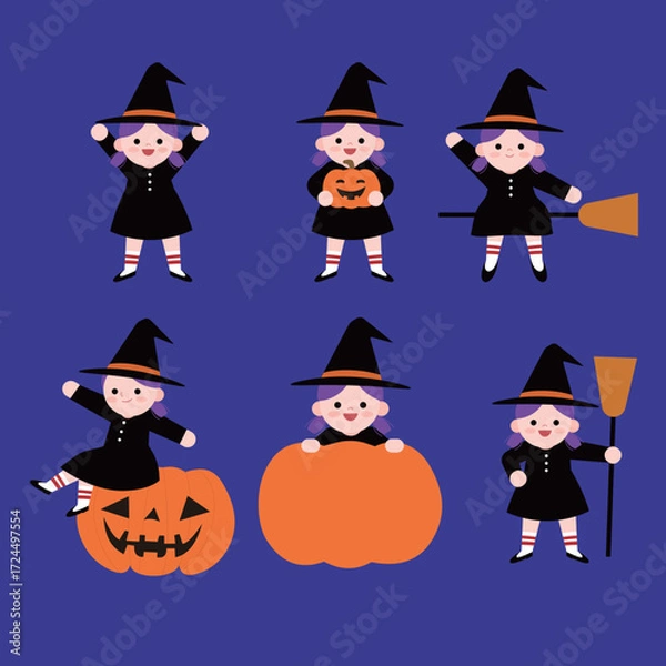 Fototapeta 할로윈 마녀 캐릭터