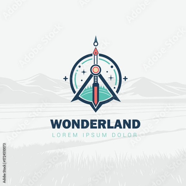 Fototapeta Modern Land Survey and Mapping Logo for Professional Identity