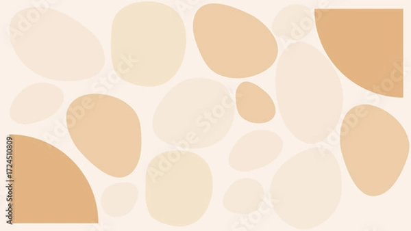Obraz Minimal Abstract Beige Shapes Background for Modern Neutral Creative Design Projects