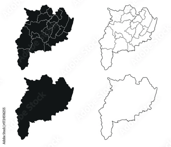 Fototapeta Chiang Rai map is a province of Thailand, Graphic vector