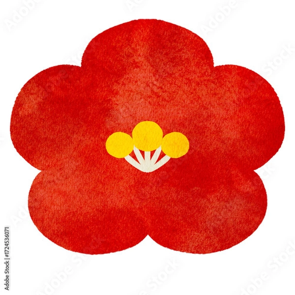 Obraz 水彩風に描いた椿の花のイラスト