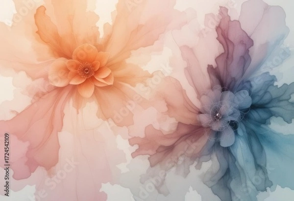 Obraz Delicate Brushstrokes and Organic Shapes in a Calming Background Image