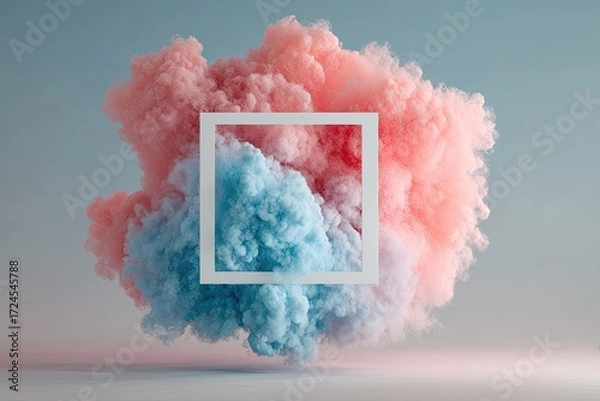 Obraz Abstract cloud-like shapes with a white frame