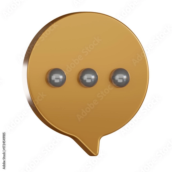 Fototapeta Notification 3d icon bubble with three dot calm tone