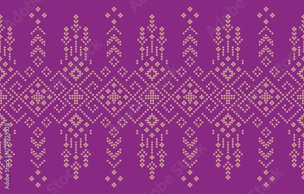 Fototapeta Ethnic Pattern. Ethnic India Bhandhani seamless pattern for embroidery, textile decoration and tile design.