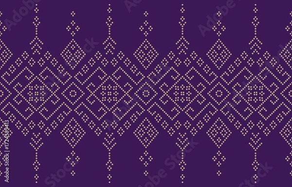 Fototapeta Ethnic Pattern. Ethnic India Bhandhani seamless pattern for embroidery, textile decoration and tile design.