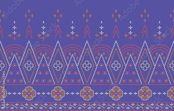 Fototapeta Ethnic Pattern. Ethnic India Bhandhani seamless pattern for embroidery, textile decoration and tile design.