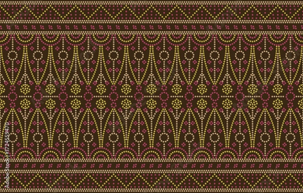 Fototapeta Ethnic Pattern. Ethnic India Bhandhani seamless pattern for embroidery, textile decoration and tile design.