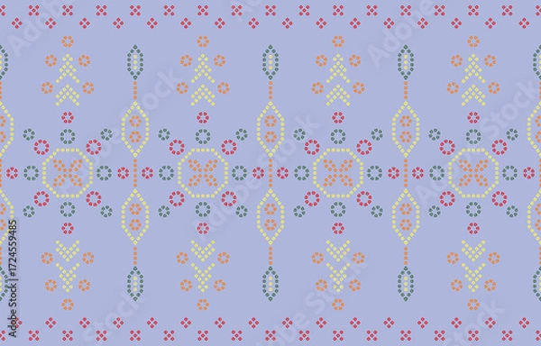 Fototapeta Ethnic Pattern. Ethnic India Bhandhani seamless pattern for embroidery, textile decoration and tile design.