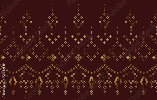Fototapeta Ethnic Pattern. Ethnic India Bhandhani seamless pattern for embroidery, textile decoration and tile design.