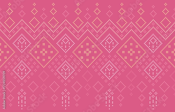 Fototapeta Ethnic Pattern. Ethnic India Bhandhani seamless pattern for embroidery, textile decoration and tile design.