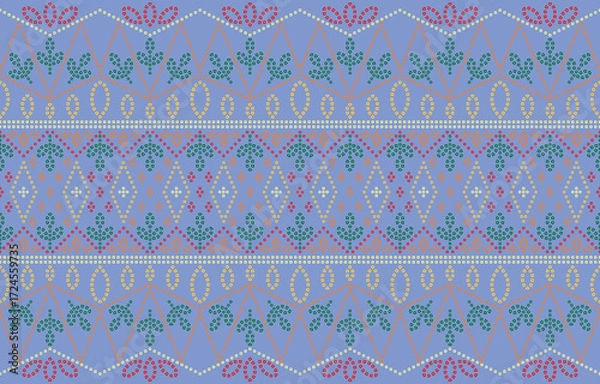 Fototapeta Ethnic Pattern. Ethnic India Bhandhani seamless pattern for embroidery, textile decoration and tile design.