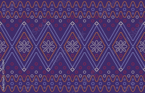 Fototapeta Ethnic Pattern. Ethnic India Bhandhani seamless pattern for embroidery, textile decoration and tile design.