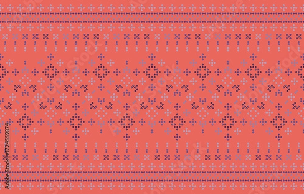 Fototapeta Ethnic Pattern. Ethnic India Bhandhani seamless pattern for embroidery, textile decoration and tile design.