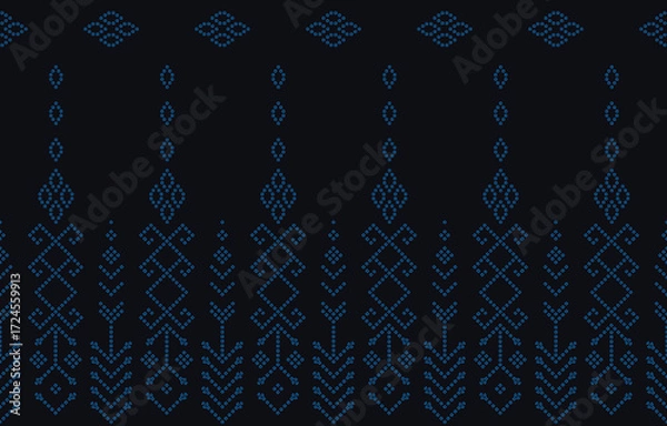 Fototapeta Ethnic Pattern. Ethnic India Bhandhani seamless pattern for embroidery, textile decoration and tile design.