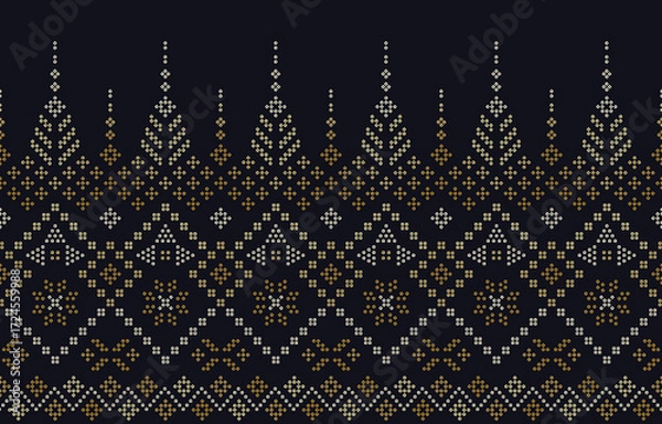Fototapeta Ethnic Pattern. Ethnic India Bhandhani seamless pattern for embroidery, textile decoration and tile design.