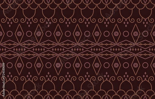 Fototapeta Ethnic Pattern. Ethnic India Bhandhani seamless pattern for embroidery, textile decoration and tile design.