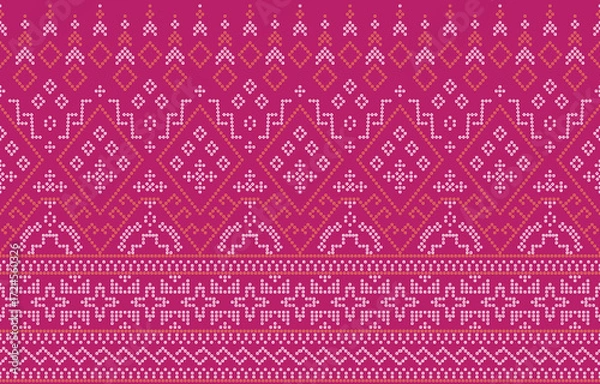 Fototapeta Ethnic Pattern. Ethnic India Bhandhani seamless pattern for embroidery, textile decoration and tile design.