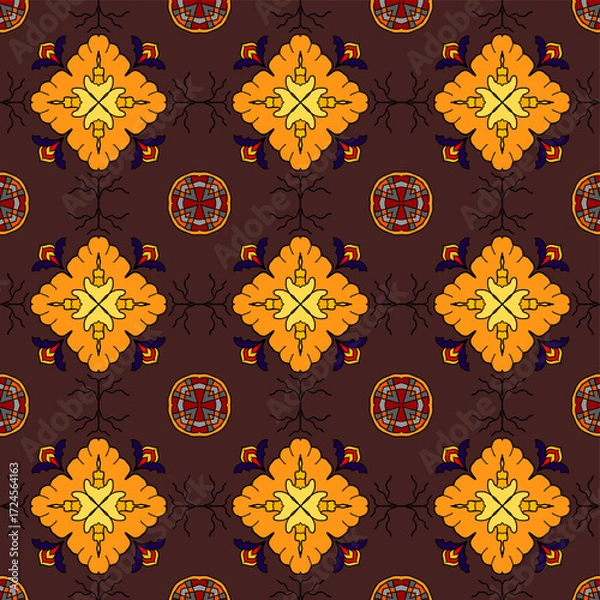Obraz seamless pattern with abstract flowers
