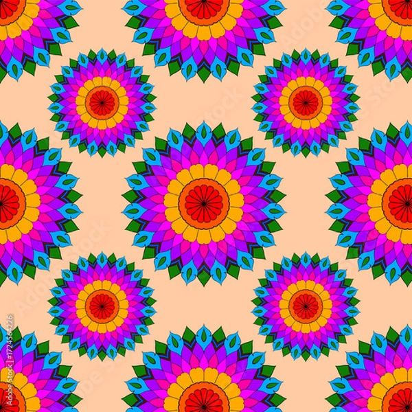 Obraz seamless pattern with colorful flowers