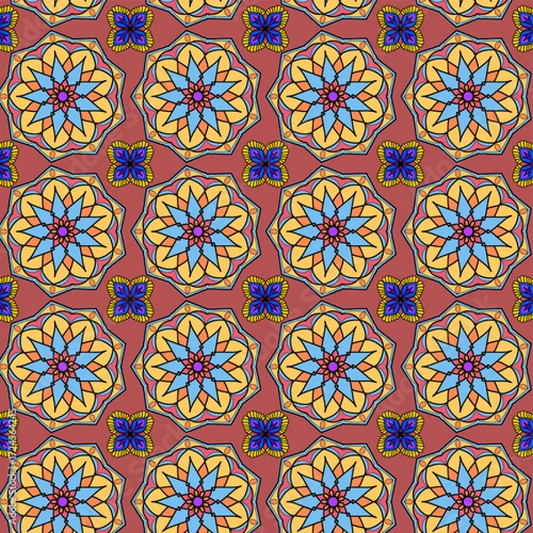 Obraz seamless pattern with abstract flowers