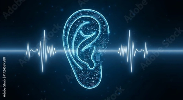 Fototapeta Experience the future of sound hearing solutions with stunning technology, promoting innovation and auditory health awareness now