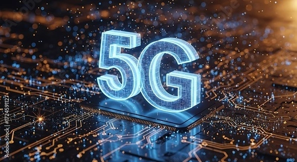 Fototapeta Experience lightning fast 5G internet speeds with cutting edge technology for seamless connectivity and enhanced digital experiences in the modern world