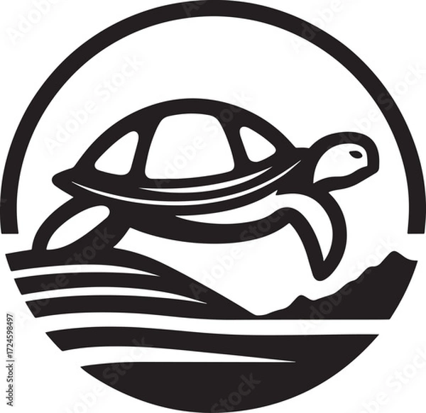Fototapeta turtle logo on white background, vector illustration eps10