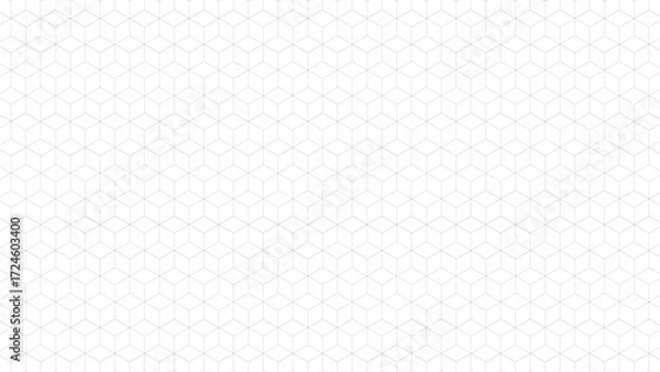 Fototapeta Minimal white geometric cube pattern background. Cube seamless pattern. Geometric line design. Cube texture