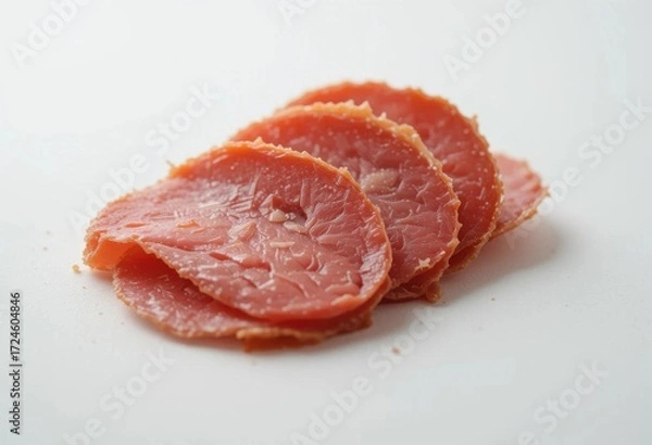 Obraz Clean   Modern Food Photography  Sharp Macro Lens Capturing Sliced Gourmet Foods   Isolated on a White Surface