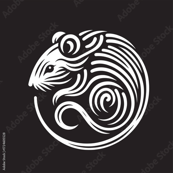 Fototapeta Illustration of a rat as a symbol of the Chinese New Year