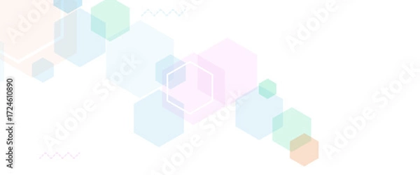 Fototapeta Geometric abstract background with colorful hexagons. Vector hexagons pattern. Science, technology concept.