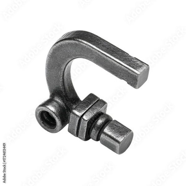 Fototapeta Industrial hook tool workshop product photography studio close-up metal design for mechanical applications