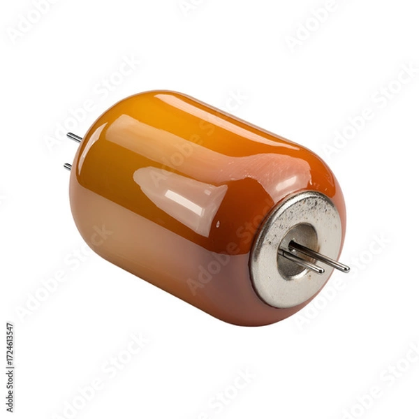 Fototapeta Exploring the unique design of a vintage electronic capacitor laboratory setting product photography close-up view technology concept